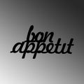 Bon Appetit Yazili Metal Duvar Panosu - Siyah
