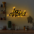 Bon Appetit Yazili Metal Duvar Panosu - Siyah