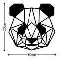 Geometrik Panda Metal Duvar Panosu - Siyah