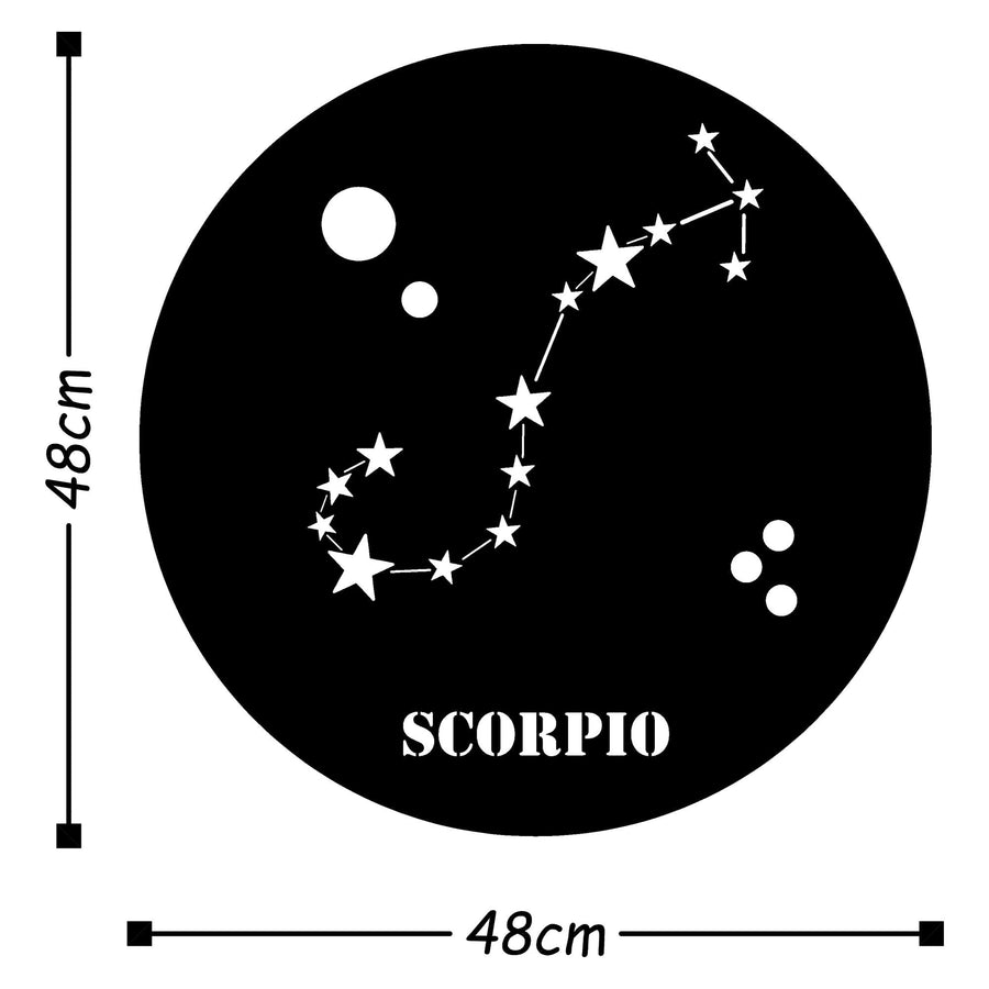 Scorpio Burcu Metal Duvar Panosu - Altin