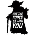 Yoda Silüet Yazılı Metal Duvar Panosu - Siyah