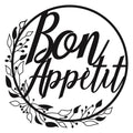 Bon Appetit Yazili Çelenk Metal Duvar Panosu - Siyah