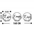 Live Laugh Love Üclü Çelenk Metal Duvar Panosu - Siyah