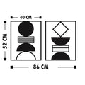 Geometrik Soyut Metal Duvar Panosu - Siyah
