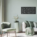 Gul Motifli Metal Duvar Panosu - Siyah