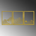 Dağ Manzarası Modern Metal Duvar Panosu - Altin