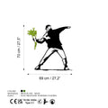 Banksy Cicek Atan Adam Metal Pano Yesil - Siyah