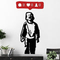 Banksy Sosyal Medya Metal Duvar Panosu - Siyah