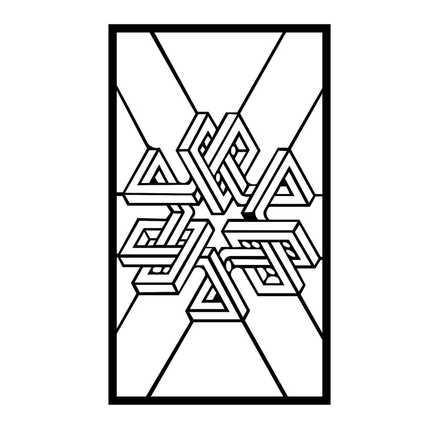Geometrik Optik Metal Duvar Panosu - Siyah