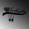 Forever Together Yazili Metal Duvar Panosu - Siyah
