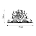 Kitap Çiçek Modern Metal Duvar Panosu - Siyah
