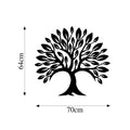 Oval Yapraklı Agac Metal Duvar Panosu - Siyah
