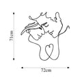 Cift Siluet Kalp Metal Duvar Panosu - Siyah