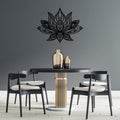 Lotus Mandala Metal Duvar Panosu - Siyah