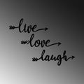 Live Love Laugh Yazılı Metal Duvar Panosu - Siyah