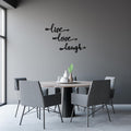 Live Love Laugh Yazılı Metal Duvar Panosu - Siyah