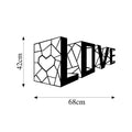 Love Yazili Polygon Metal Duvar Panosu - Siyah