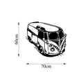 Klasik Minibus Once Gorunum Metal Duvar Panosu - Siyah