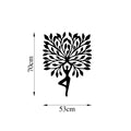 Yoga Ağaç Poz Metal Duvar Panosu - Siyah