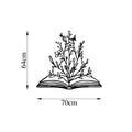 Kitap Çiçek Metal Duvar Panosu - Siyah