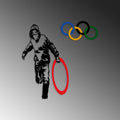 Olimpiyat Halkalı Stencil Metal Duvar Panosu - Çok Renkli