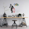 Olimpiyat Halkalı Stencil Metal Duvar Panosu - Çok Renkli