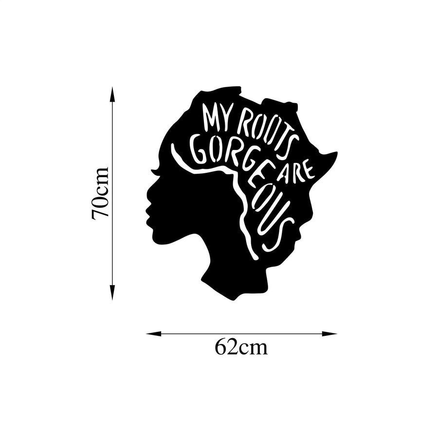 Afrika Kadin My Roots Metal Duvar Panosu - Siyah