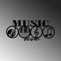 Music Live Yazılı Metal Duvar Panosu - Siyah