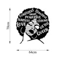Afro Kadin Queen Love Metal Duvar Panosu - Siyah