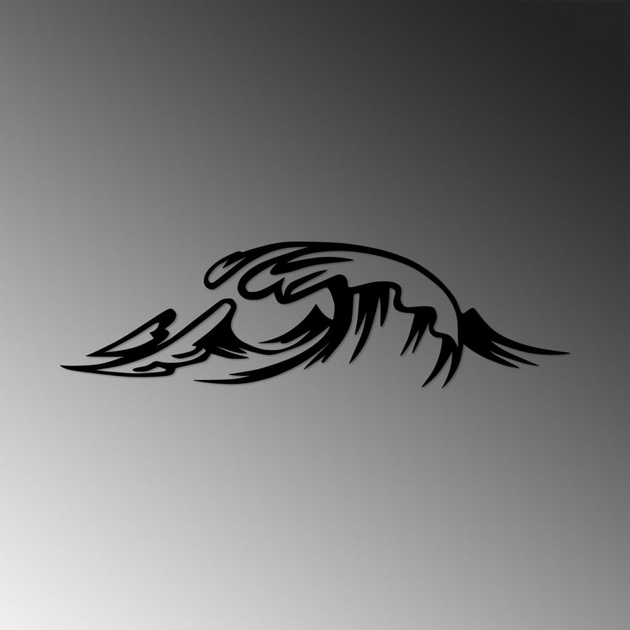 Dalga Metal Duvar Panosu - Siyah