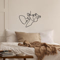 Cift Yuz Line Art Metal Duvar Panosu - Siyah