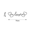 Love Kalpli Yazi Metal Duvar Panosu - Siyah