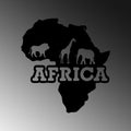 Afrika Haritasi Metal Duvar Panosu - Siyah