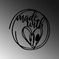 Made With Love Metal Duvar Panosu - Siyah