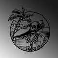 Surf Iskelet Metal Duvar Panosu - Siyah
