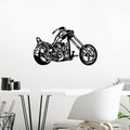 Chopper Motorsiklet Metal Duvar Panosu - Siyah