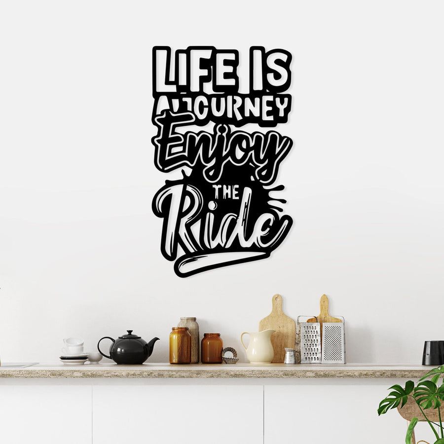 Life is a Journey Metal Duvar Panosu - Siyah