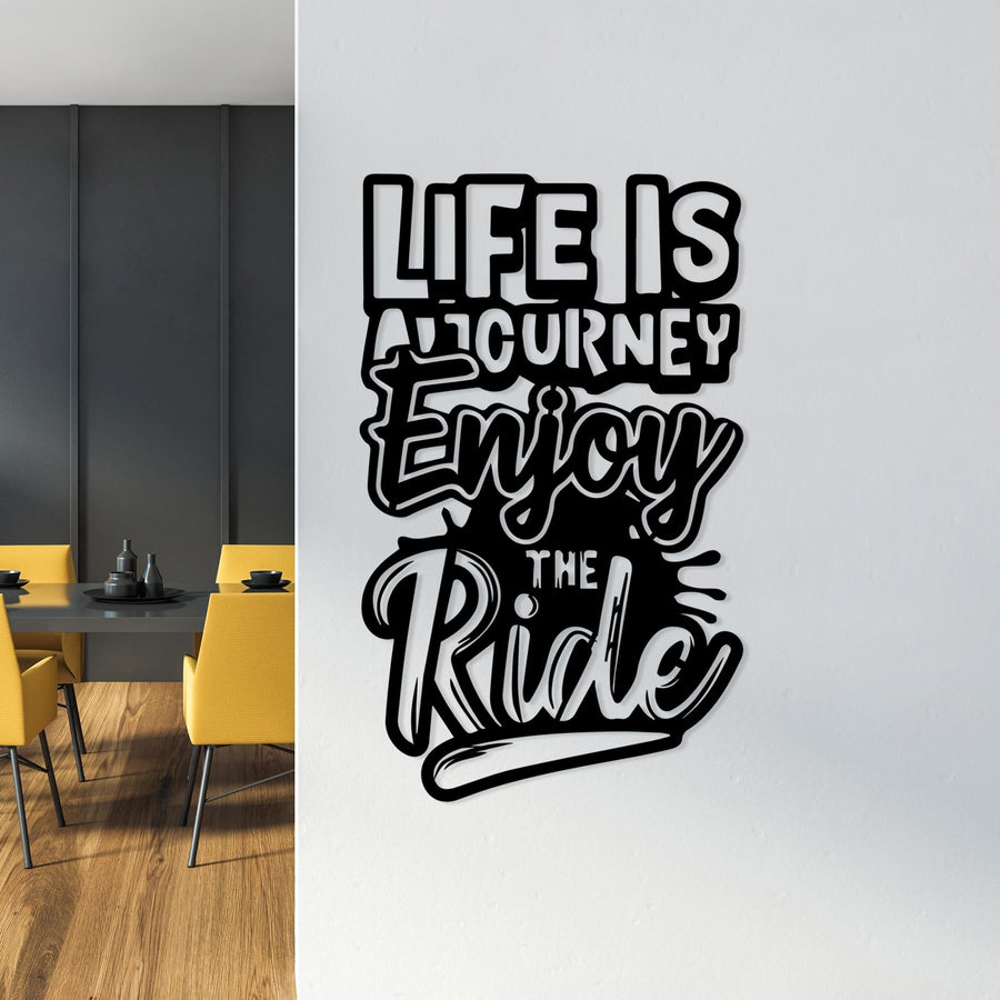 Life is a Journey Metal Duvar Panosu - Siyah