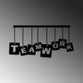 Teamwork Yazili Metal Duvar Panosu - Siyah