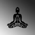 Buda Lotus Metal Duvar Panosu - Siyah