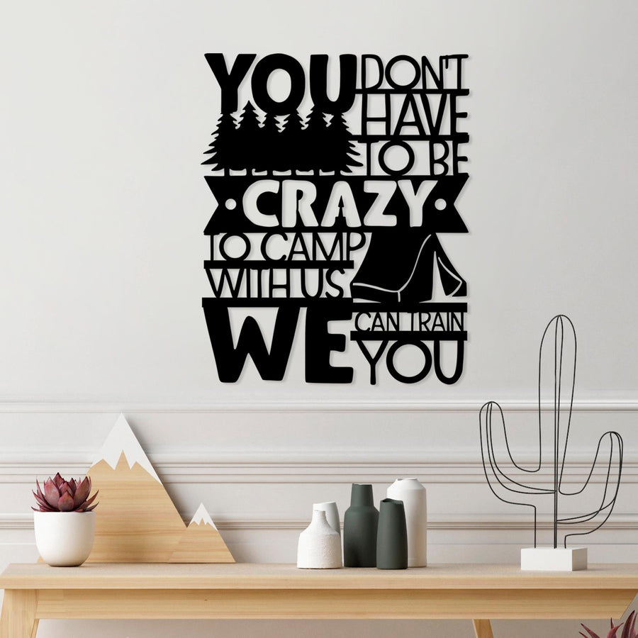 Kamp Yazili Metal Duvar Panosu - Siyah