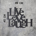 Live Love Laugh Yazili Metal Duvar Panosu - Siyah