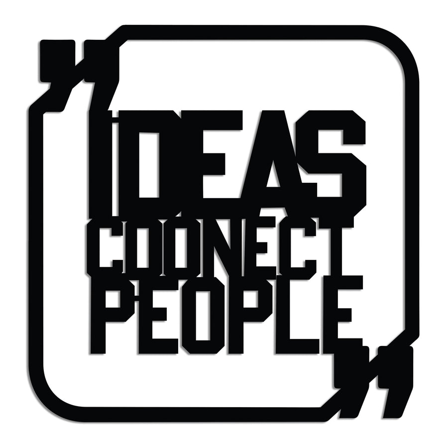 Ideas Connect People Cerceveli Metal Duvar Panosu - Siyah