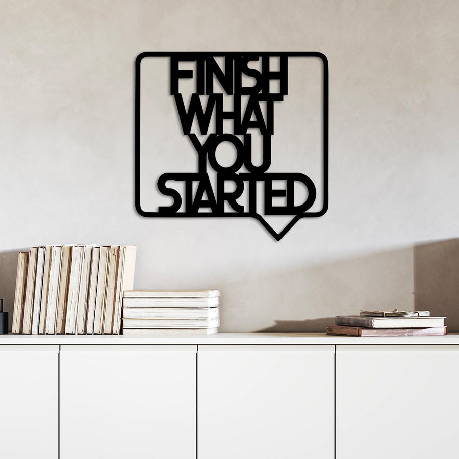 Finish What You Started Balon Çerçeveli Metal Duvar Panosu - Siyah