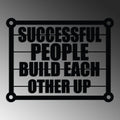 Successful People Yazılı Metal Duvar Panosu - Siyah