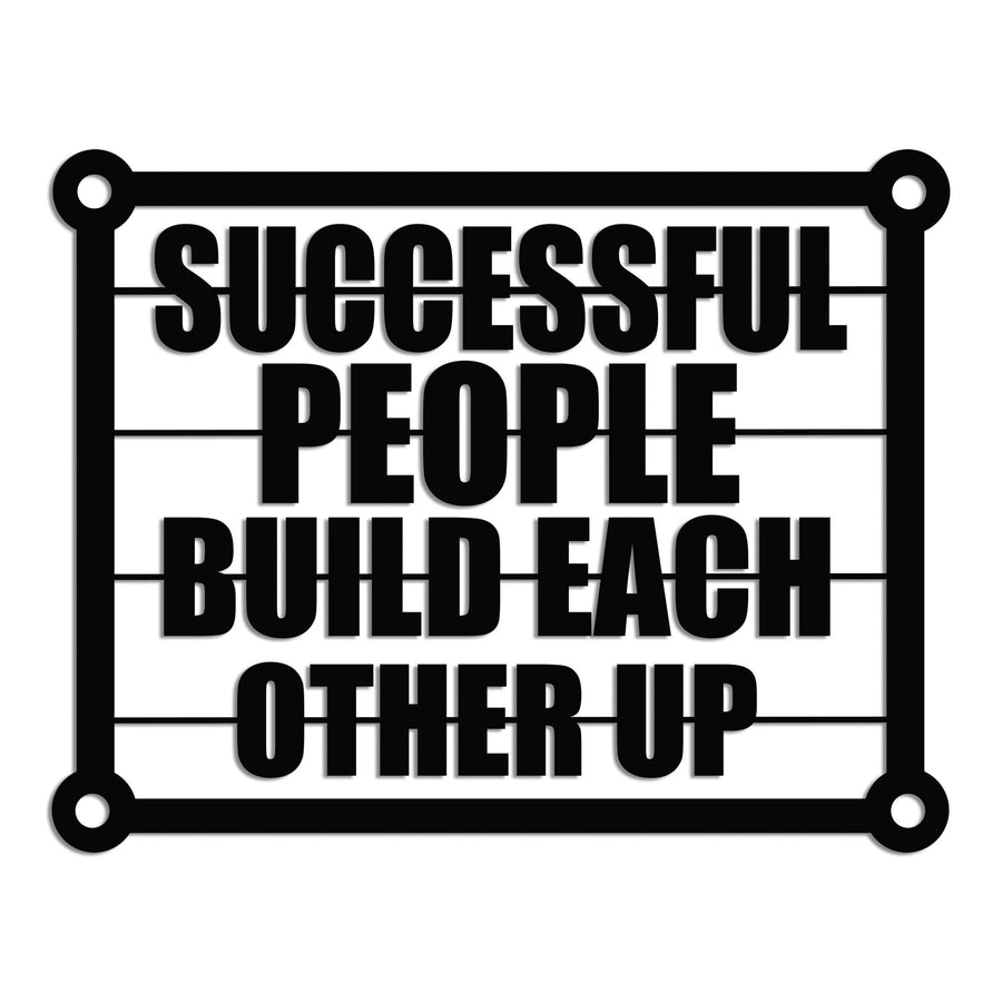 Successful People Yazılı Metal Duvar Panosu - Siyah