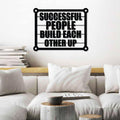 Successful People Yazılı Metal Duvar Panosu - Siyah