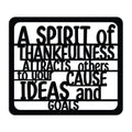 A Spirit of Thankfulness Yazılı Metal Duvar Panosu - Siyah