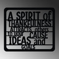 A Spirit of Thankfulness Yazılı Metal Duvar Panosu - Siyah
