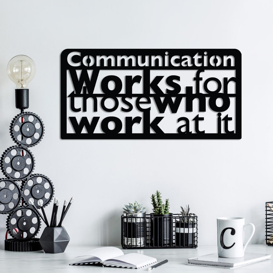 Communication Works Yazılı Metal Duvar Panosu - Siyah